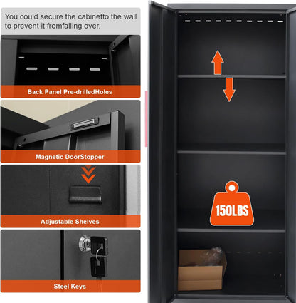 Garage Cabinet Combination（Black Base Red Handle）
